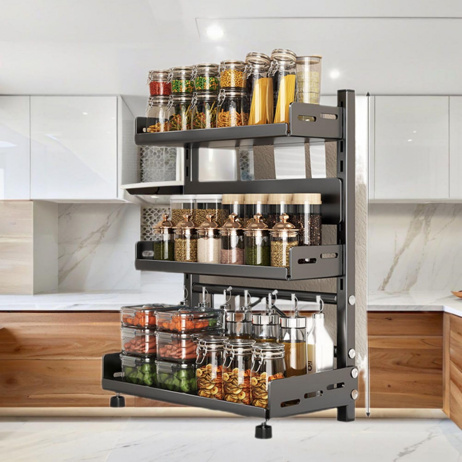 厨房 Kitchen Gadgets, Cook Accessories 调料置物架 Sink Organizers and Storage 台面多功能筷子刀架调味品厨具用品收纳架多层架子 KCookware Accessories - 1905